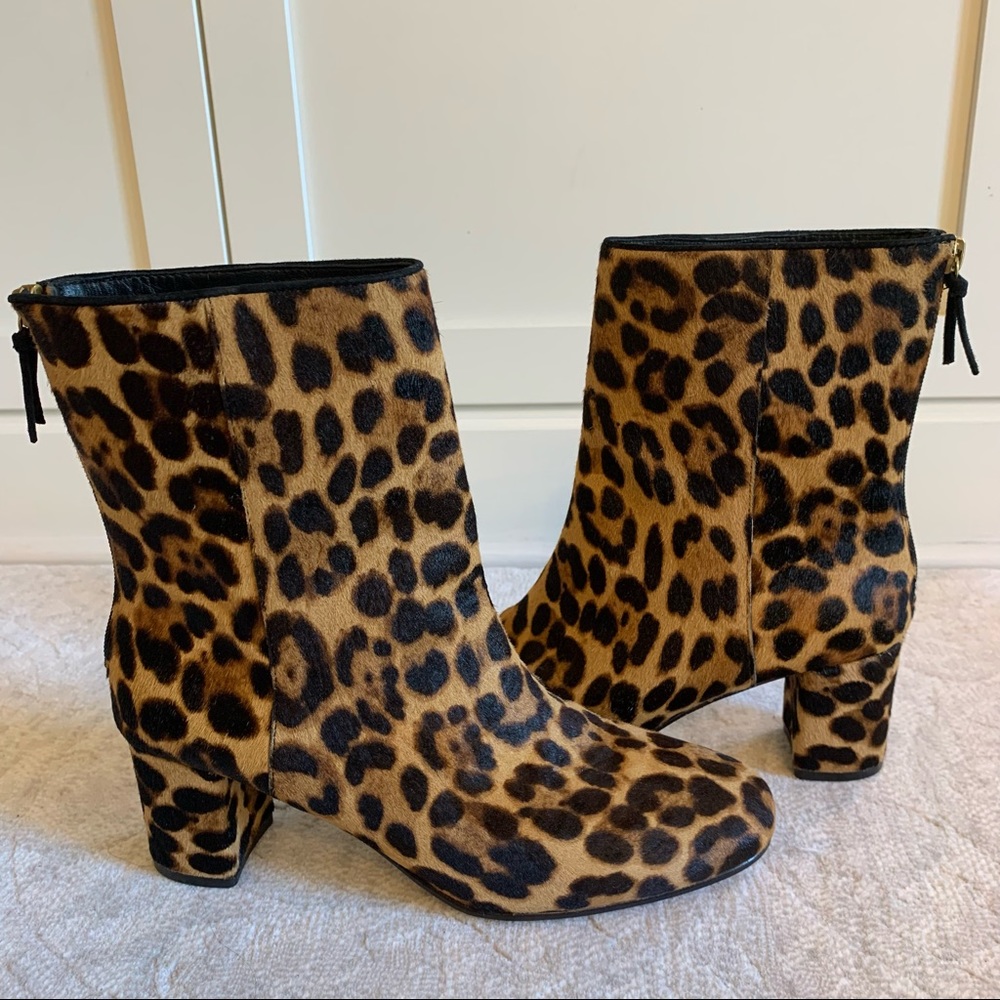J. CREW Willa Calf Hair Leopard Ankle Boots - NWOT - Picture 2 of 9